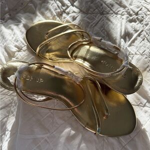 Topshop BRAND NEW Isme Metallic Gold Sandals